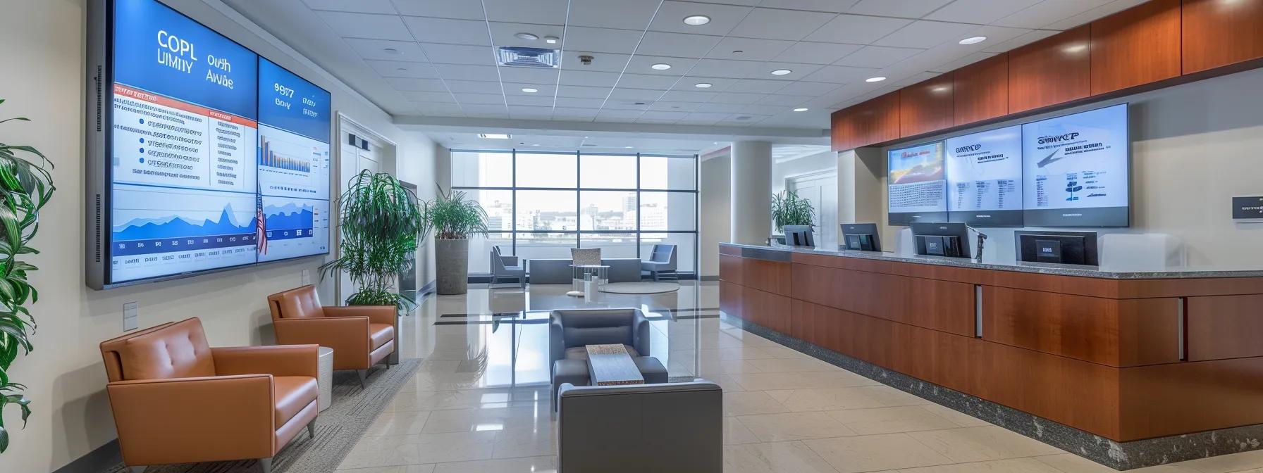 a detailed, modern office interior features a large comparison chart on a sleek digital screen, illustrating the key differences between shingle rejuvenation and roof replacement in a professional setting, with a focus on cost and environmental impact.
